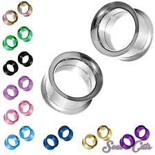 2 Stück Tunnel Tunnelset schwarz flieder silber gold