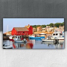 Boote Hafen Landschaft 100x50 Leinwandbilder Wandbilder XXL Canvas