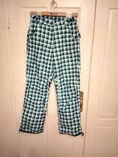 Crane Thinsulate Blau Weiß Türkis Schwarz kariert Gr. M 40/42 Skihose Top Zust