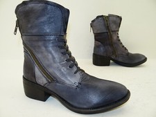 Tiggers Stiefelette Boots Stiefel Biker Damen Schuhe Leder Gr.39 Grau