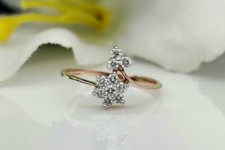 Blumen diamant ring 14k gold - diamant,