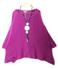 Moonshine Pullover 48 50 52  Oversize  Lagenlook  Magenta Neu