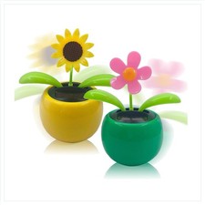 Solar Wackelfigur Blume Dekoration Auto Büro Garten 2 Stück