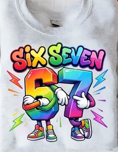 Bügelbild six seven - ca, 22cm