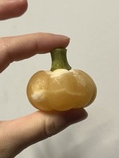Kleiner Kürbis Schnitzerei Orangencalcit Und Jade Carving