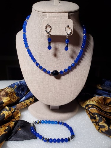 Halskette blau mit