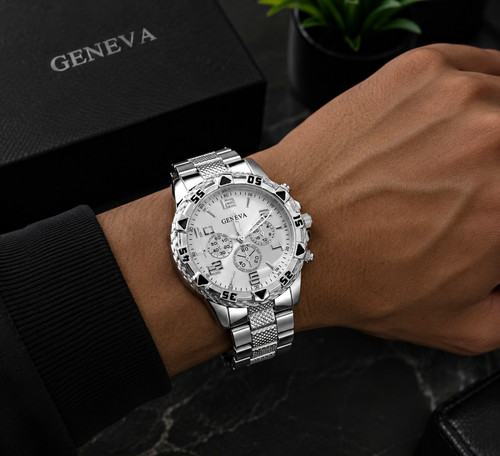 Geneva armbanduhr silber - armbanduhr,
