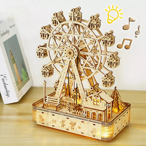 Holzpuzzle riesenrad led - 3d,