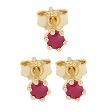 Paar Einzel echt Rubin