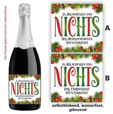 Aufkleber Sektflasche Wir