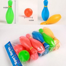 Kinder Mini Bowling Kegelspiel Set 10x Kegeln 2x Bälle Spielzeug Indoor Outdoor