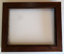 dekorativer Biedermeierrahmen für Graphik Bild Eiche mit goldenen Stuckleiste