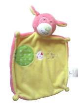 OKAY KIK rosa und gelb BÄR Bärchen Teddy Teddybär Hund Schmusetuch Schnuffeltuch