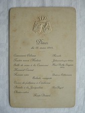 Speisekarte - Diner, du 12. mars 1914, Wappen, geprägt, Adel ? Frankreich ?