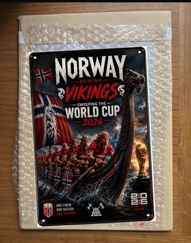 Norwegen blechschild wm - blechschild,
