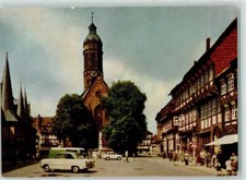 39521544 - 3352 Einbeck Markplatz Kirche Turm Uhr Fachwerk Auto