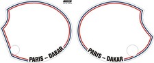XT500 Seitendeckel Dekor Aufkleber 'Paris-Dakar', Streifen blau/weiß/rot 1 Paar