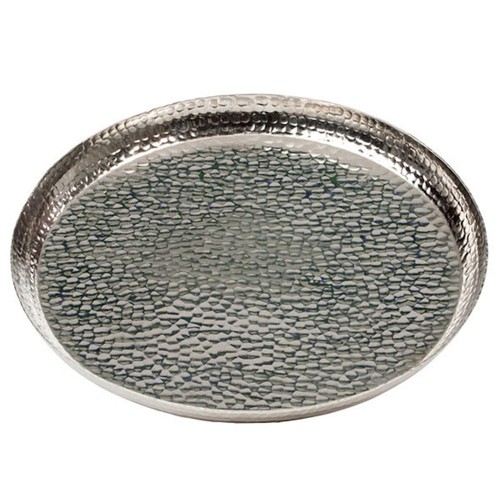 Serviertablett silber rund - silber, 36