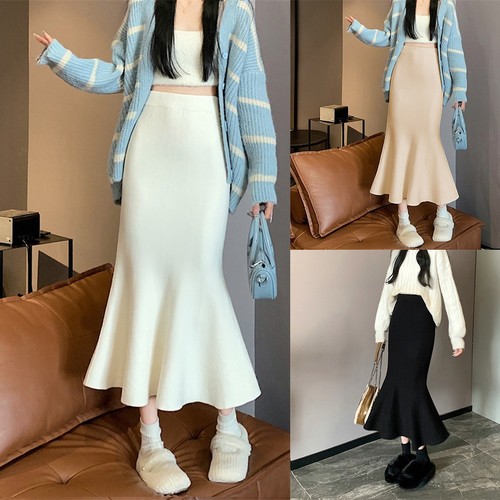 High waist slim fishtail rock - high,