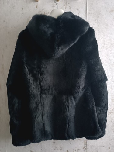 Schwarze echtfell jacke - echtfell, s