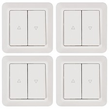 4x Jalousie-Taster mit Rahmen Weiß Unterputz Rollladen Rollo Markisen Schalter