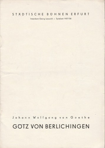 Programmheft johann wolfgang - programmheft,