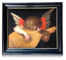 Engel mit Laute nach Rosso Fiorentino (1494-1540) – Öl auf Leinwand - 19. Jh.