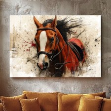 Leinwand Bild Pferde Abstrakt