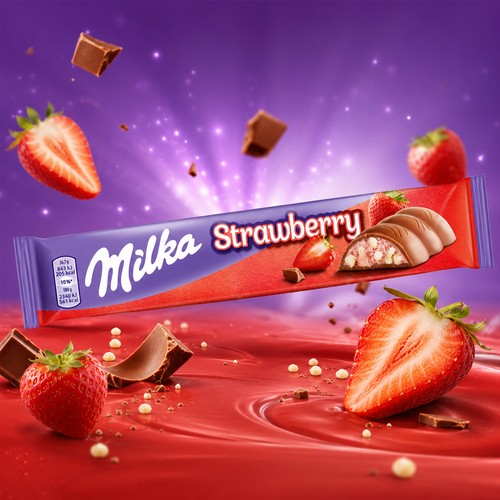 Milka strawberry riegel 5g - strawberry, 36,5g