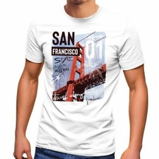 Herren T-Shirt Foto Print San Francisco Golden Gate Bridge Sommer USA Amerika
