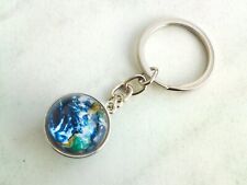 Schlüsselanhänger 3D Glas Kugel Planet Schlüssel Anhänger Globus Erde