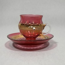 Antike Rubinglas Tasse mit