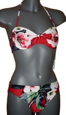 MARKEN-BÜGEL-BIKINI rot-weiss-grün BANDEAU GR.36 38 40 CUP B NEU