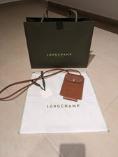 Longchamp Le Pliage Leder Handyhülle mit Schnürkordel hellbraun/hellbraun