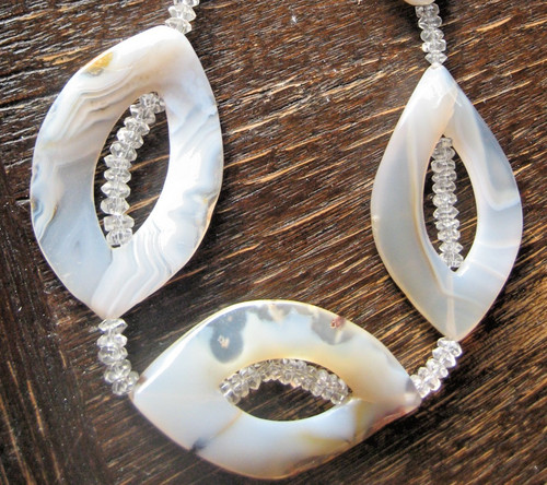 Achat kette bergkristall weiß - kette,