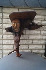 Schöne,große,geschnitzte Holzfigur, Waldschrat mit Ablage,5620 gr.