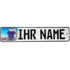 Namenschild in Weiß LKW
