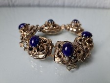 Sehr schönes ,altes Armband , vergoldet mit blauen Steine ( Lapislazuli )