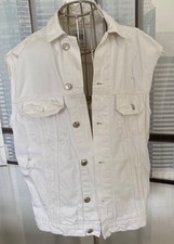 Zara Damen weiße Jeans Weste