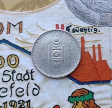 Mongolei 20 Mongo 1925 Leningrad Silber Erhaltung selten