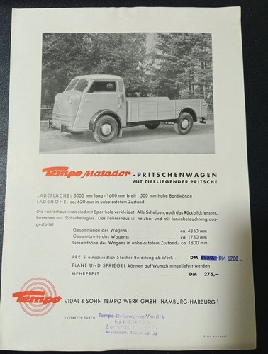 Original prospekt preisliste - original,