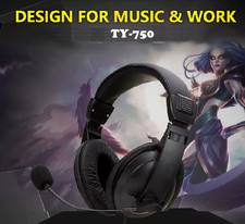 Headset Kopfhörer + Mikrofon 3.5mm LED Xbox One Over-Ear PC Laptop Gaming TY-750