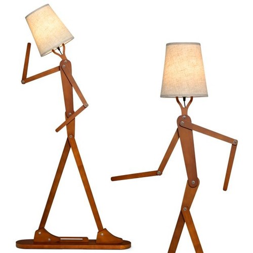 Verstellbare holz stehlampe - verstellbare,
