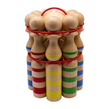 Kegelspiel Kegel Set Bowling aus Holz groß für Kinder und Erwachsene 24 cm