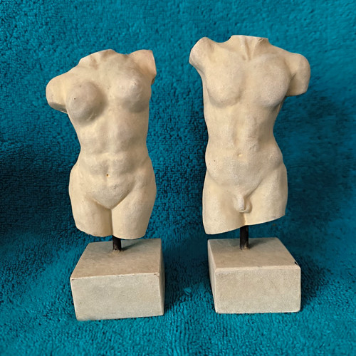 Torso skulptur dekofigur - 2x, skulptur/dekofigur