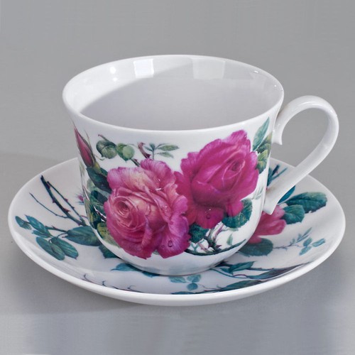 Jumbotasse mit unterteller - jumbotasse,