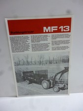 Orig. Schlepper Prospekt Massey Ferguson Stalldungstreuer MF 13 Traktor 2 Seiten