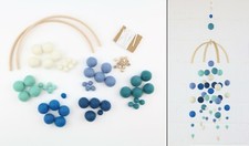 DIY Set Mobile Filzkugeln boho Babygeschenk Kinderzimmer Deko create your own