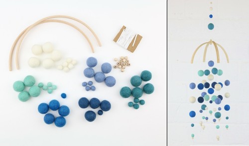 Diy set mobile - set, filzkugeln