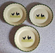 3x Hahn und Henne Zeller Keramik Kuchenteller Frühstücksteller Teller ca. 21 cm